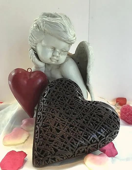 Cœur en chocolat dentelle