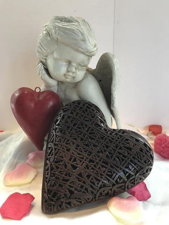 Cœur en chocolat dentelle
